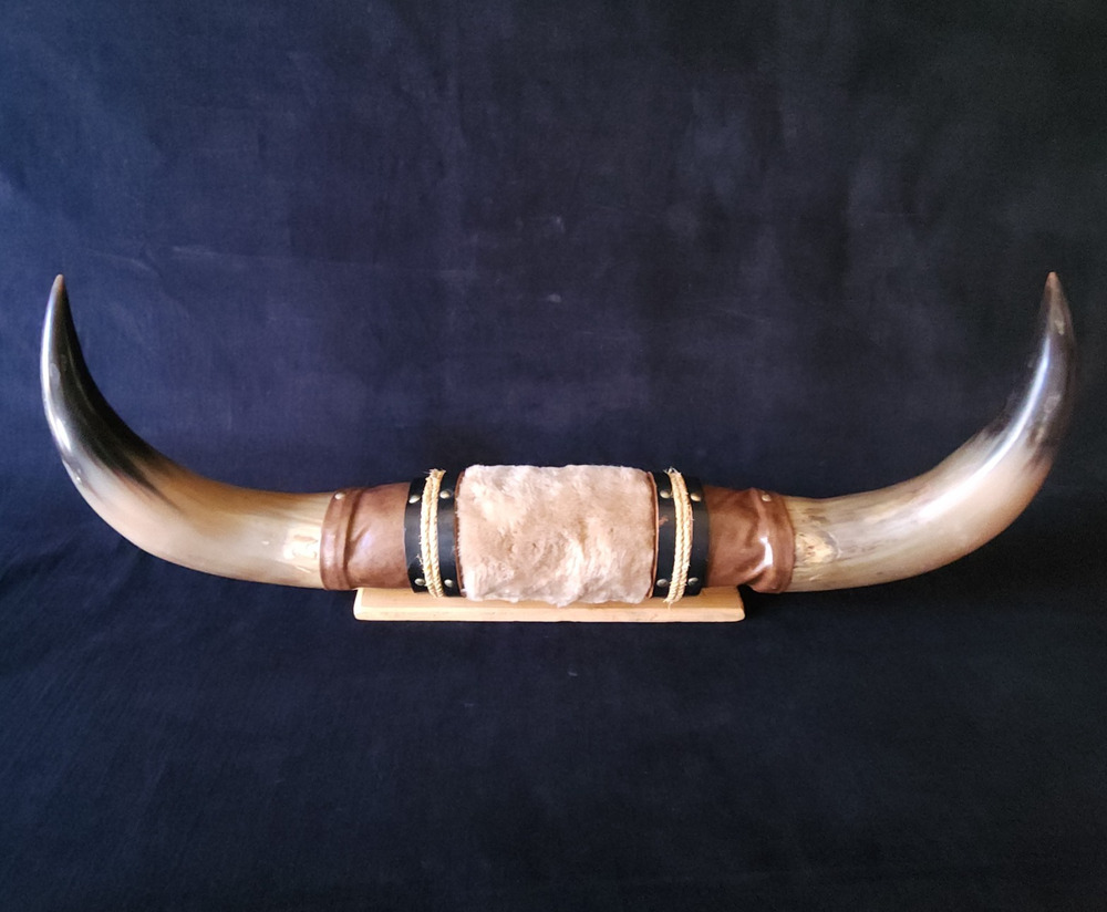 Vintage Longhorn Steer Bull Horns 24" Mounted Wall Decor Western Cowboy Cowhide